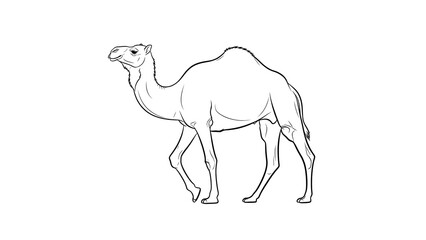 Fototapeta premium Line Drawing of a Camel