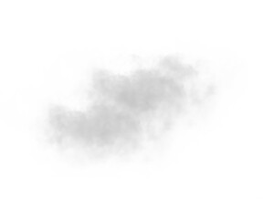 Realistic white smoke cloud effect isolated on transparent background