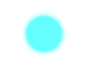 Soft glowing cyan circle element on transparent background