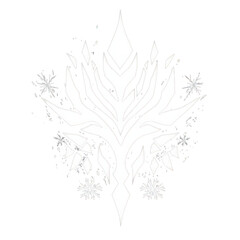 Fototapeta premium Frozen symbol with winter snowflakes for cold season holiday design elements art
