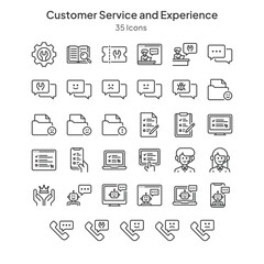 customer service and experience icons collection