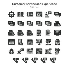 customer service and experience icons collection