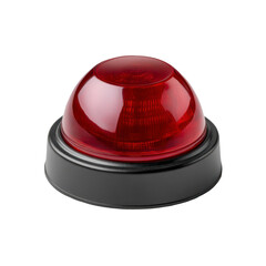 Fototapeta premium A bright red warning light, mounted on a sleek black base, stands out boldly.