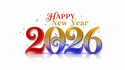 Festive Red Blue Gradient 2026 Logo, Background Removal PNG