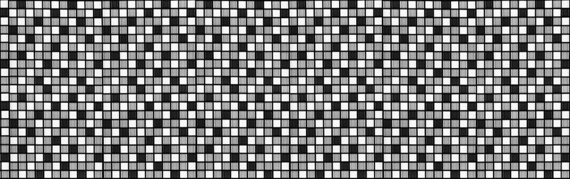 Grayscale mosaic wall tiles texture background abstract black and white pattern - Powered by Adobe