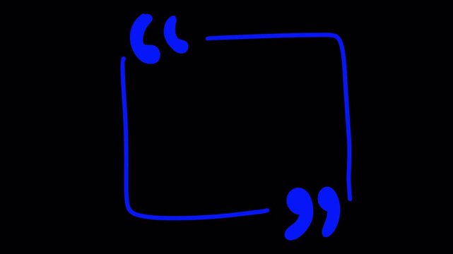 Animated hand drawn quote boxes with alpha channel. Transparent background scribble text frame, hand-crafted aesthetic message box overlay for professional video.