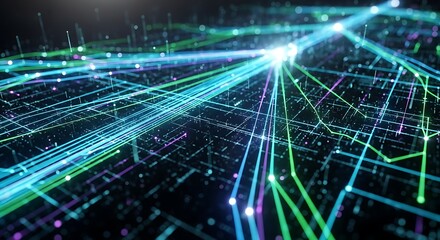 Obraz premium Abstract digital network lines connecting points in a technology environment