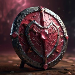 red heart on a red background