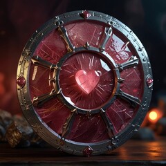 red heart on a red background