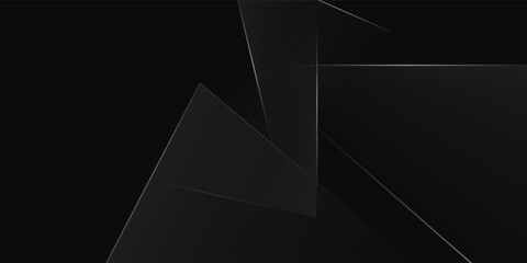 Abstract dark black Geometric banner design background.