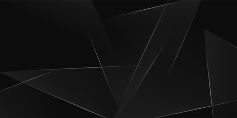 Abstract dark black Geometric banner design background.