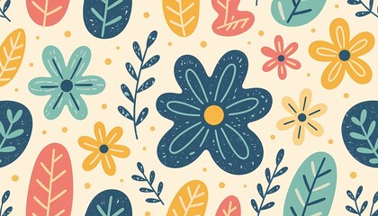 seamless pattern with flowers, for kids clothes, decoration and wallpaper