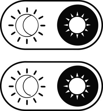Flat dark mode toggle icon vector illustration