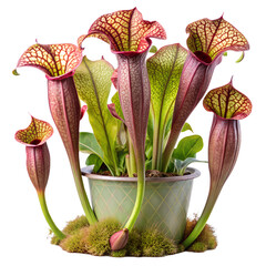 Venus flytrap plant in a pot isolated on transparent background
