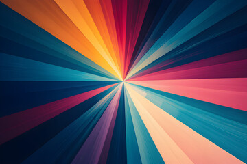Abstract radial burst of vibrant colors background