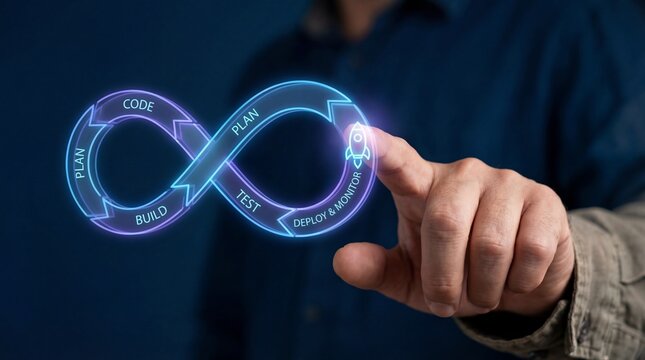 Software developer engaging with agile development cycle