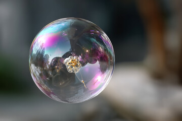 Colorful Soap Bubble Close-Up