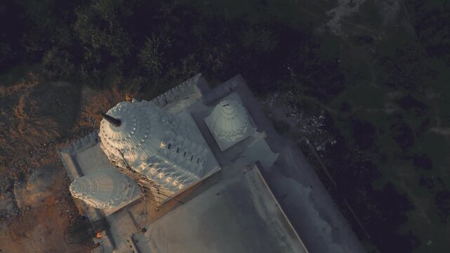 Aerial Drone Footage of Manas Temple Korba | Serene Temple & Landscape Views, Cinematic 4K Stock Video