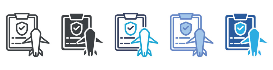 Travel Care icon set multiple style collection