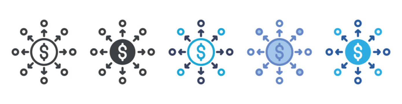 Liabilities icon set multiple style collection