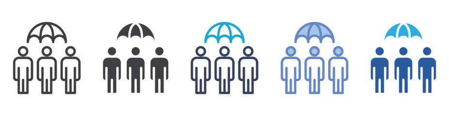 Family Insurance icon set multiple style collection