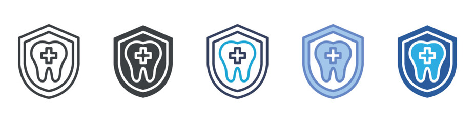 Dental icon set multiple style collection