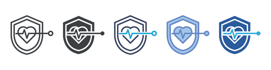 Life Insurance icon set multiple style collection