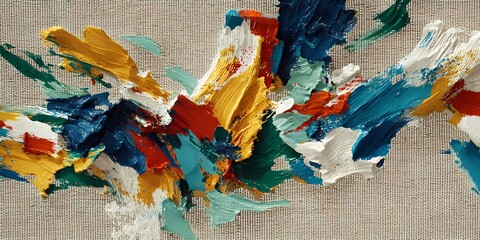 Vibrant abstract painting with bold strokes of color and dynamic texture.