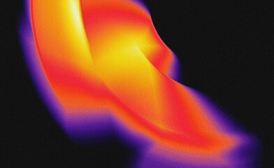Vibrant gradient wave motion blurred grainy background with glowing light streaks © Nafe