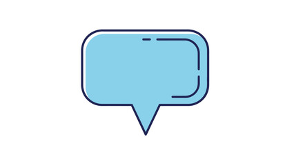 Modern blue speech bubble for communication and dialogue