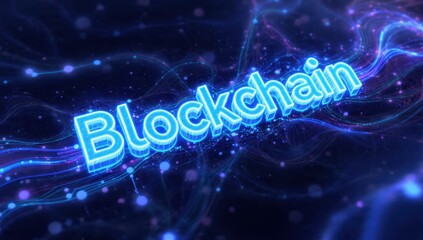 Glowing Blockchain Concept