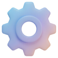 3D Gear Icon on a White Background