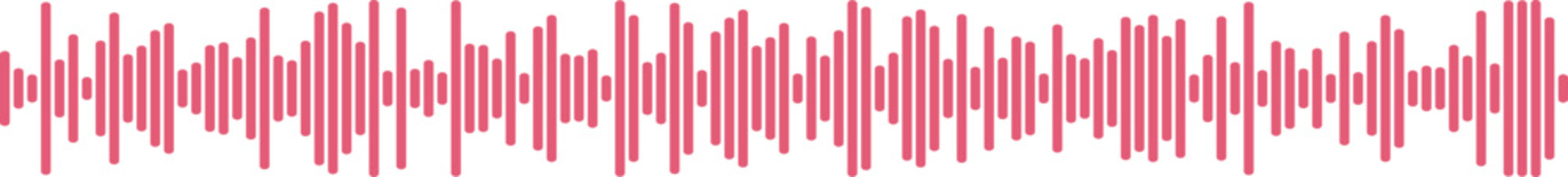 Continuous audio waveform representation in red