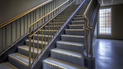 Obraz premium Ornate staircase with gold accents.