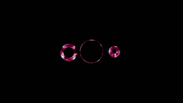 Looping circle burst animation with single to triple rings on green screen chrome key background, Single circle burst animation. 4K resolution