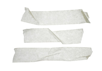 Obraz premium Set of three gray blank paper tape stickers isolated. Template mock up