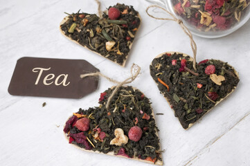 tea pressed into hearts