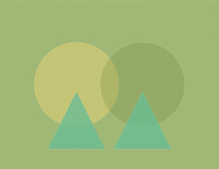 Modern Minimal Geometric Composition With Circles And Triangles