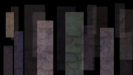 Minimal Abstract City Skyline At Night With Geometric Buildings