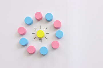 Education concept image. Creative idea and innovation. light bulb metaphor over white background