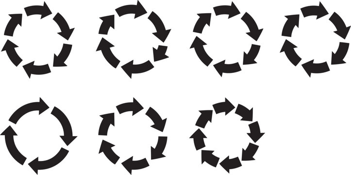 Circular arrow cycle symbols