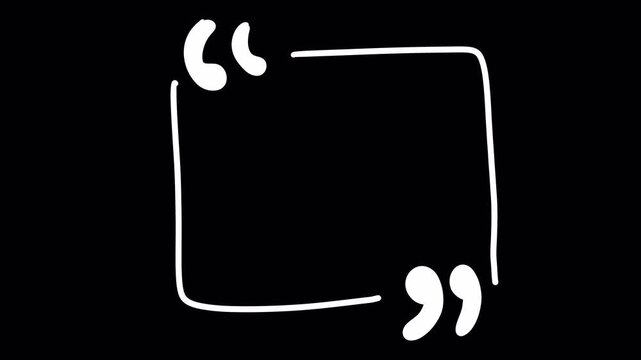 Animated hand drawn quote boxes with alpha channel. Transparent background scribble text frame, hand-crafted aesthetic message box overlay for professional video.