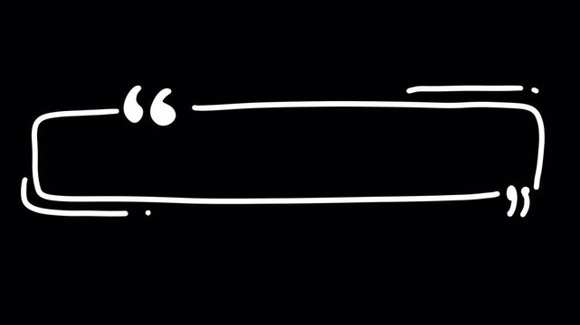 Animated hand drawn quote boxes with alpha channel. Transparent background scribble text frame, hand-crafted aesthetic message box overlay for professional video.