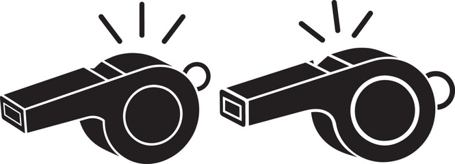 Whistle Silhouette black glyph icon isolated sign