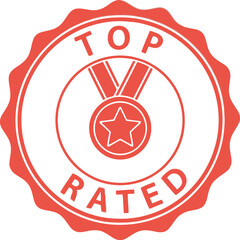 Top Rated Award Badge Emblem for Achievement Recognition