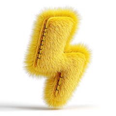 Cozy yellow furry slippers isolated on white background