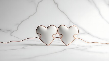 A conceptual representation of two puzzle piece hearts symbolizing connection and love