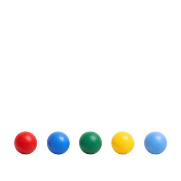 Colorful Croquet Balls on White Background