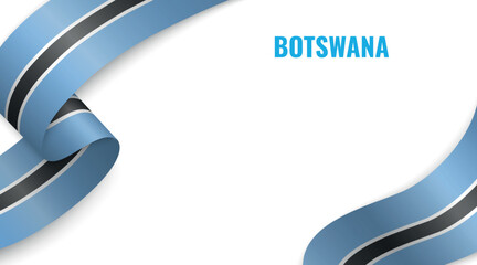 Botswana Flag Ribbon Celebration Banner Design