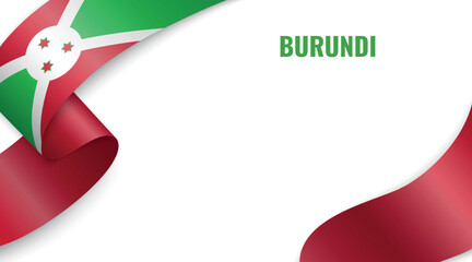 Burundi Flag Ribbon Celebration Banner Design
